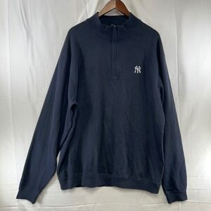 Cutter & Buck NY Yankees Pullover Mens XXXL Navy Blue Supima Cotton 1/4 Zip MLB